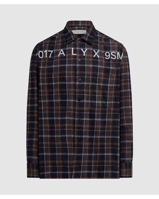 1017 ALYX 9SM Black Logo Flannel Shirt for men