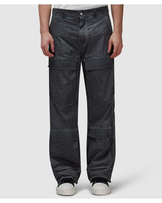 Cole Buxton Gray Cold Washed Relaxed Cargo Pant (Washed for men