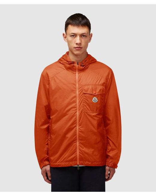 Moncler Orange Samakar Hooded Shell Jacket for men