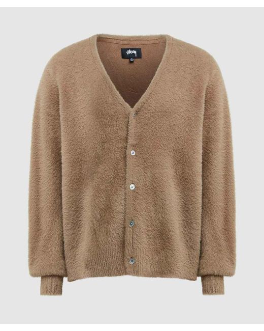 Stussy Brown Shaggy Cardigan for men