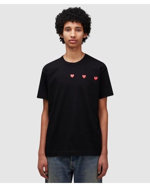 COMME DES GARÇONS PLAY Black Horizontal Hearts T-shirt for men