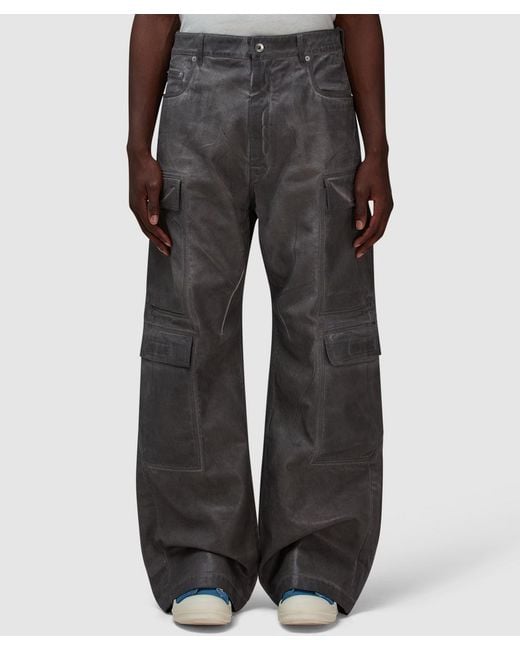 Rick Owens Gray Double Cargo Jean for men