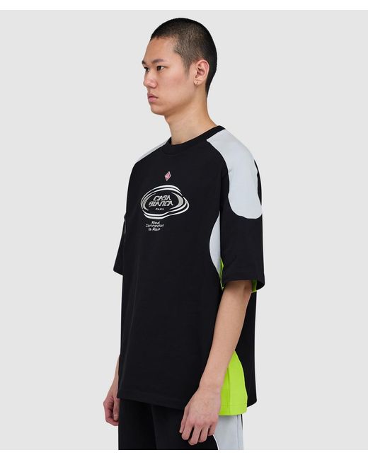 Casablanca Black Colourblock Oversized T-Shirt for men