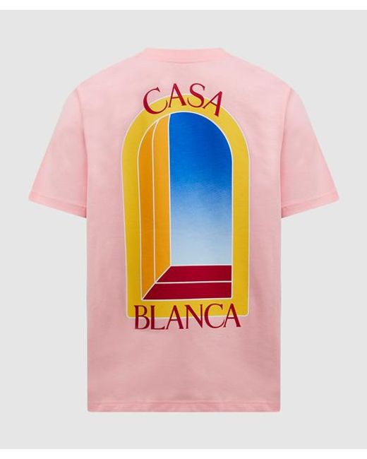 CASABLANCA Pink L'arche De Jour T-shirt for men