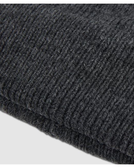 Our Legacy Black Merino Wool Ribbed Knit Beanie