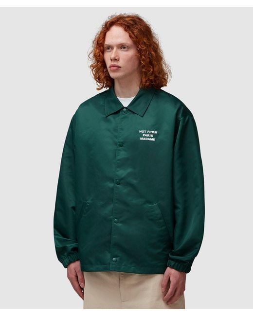 Drole de Monsieur Slogan Coach Jacket (Dark in Green for Men | Lyst UK