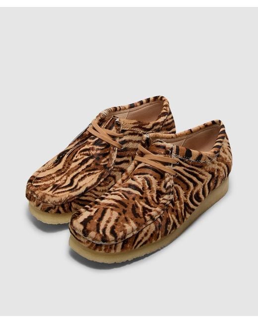 Clarks Brown Wallabee Shoe (Tiger Print for men