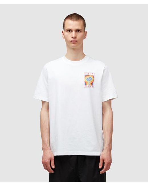 CASABLANCA White Mind Vibrations Printed T-shirt for men