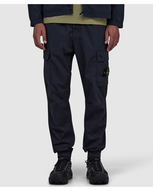 Stone Island Blue Paracadute Cargo Pant for men