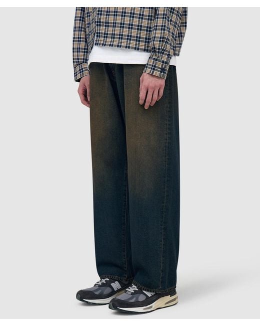 Beams Plus Black Wide Denim Jean (Dusty for men