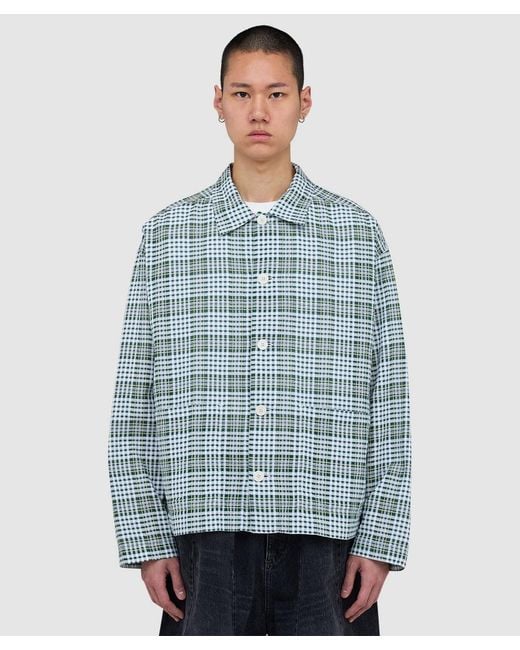 YMC Blue Pj Overshirt (Multi for men