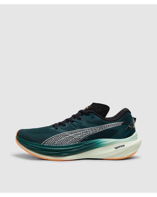 PUMA Green Deviate Nitro 3 Sneaker Terrain-Heat Fire for men