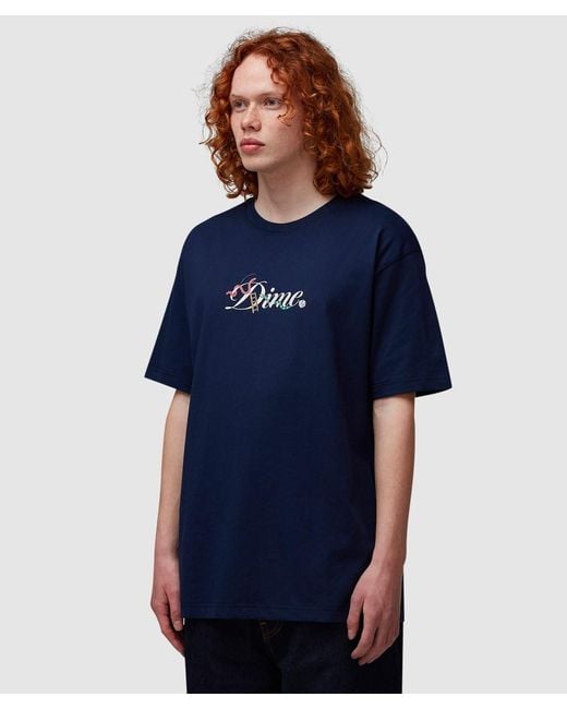 Dime Blue Cursive Snake T-Shirt