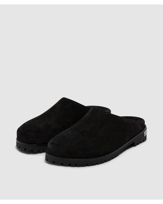 Off-White c/o Virgil Abloh Black Suede Logo-plaque Clogs for men