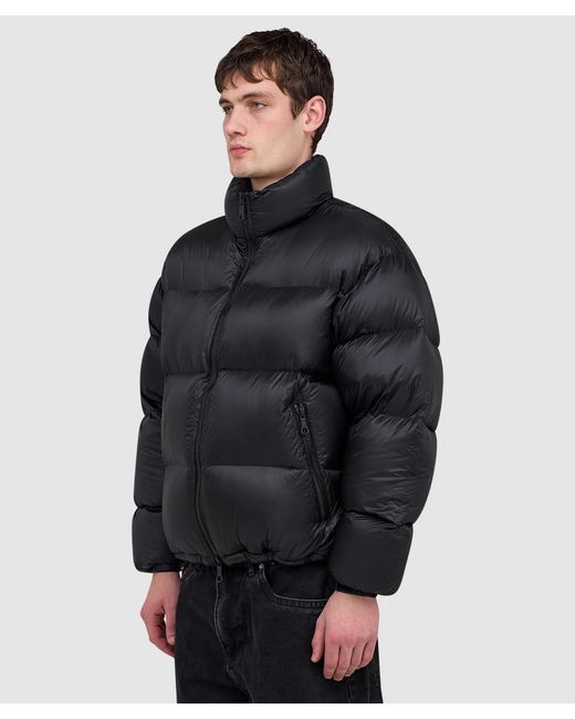 MKI Miyuki-Zoku Black Translucent Funnel Neck Bubble Jacket for men