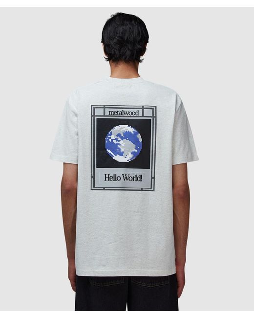 Metalwood Gray Hello World T-Shirt (Heather
