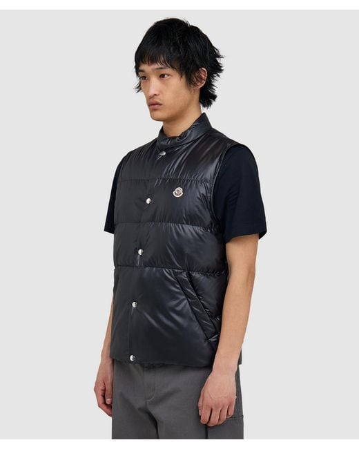 Moncler Black Restigo Down Vest for men