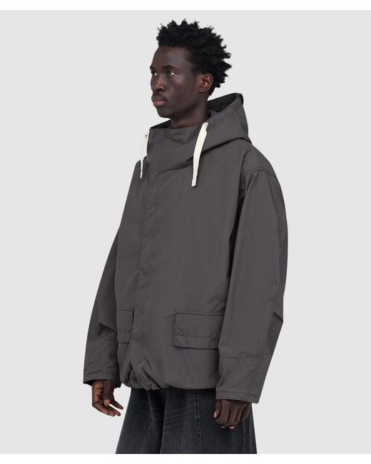 Nanamica Gray Hooded Deck Jacket (Charcoal for men