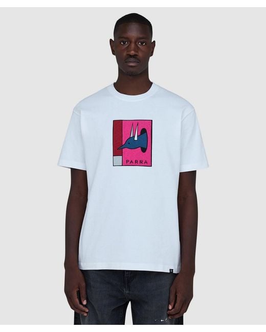 Parra White The Hunted T-Shirt for men