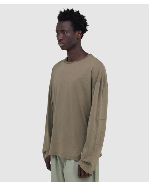 Mellow Clo Green Everyday Long Sleeve T-Shirt (Washed for men
