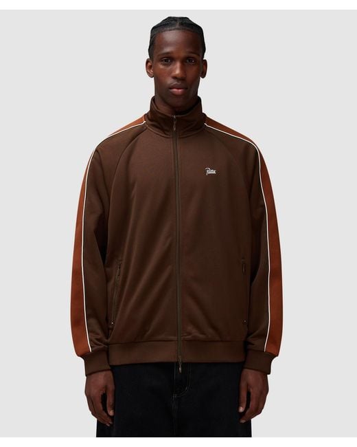 PATTA Brown Tricot Track Jacket for men