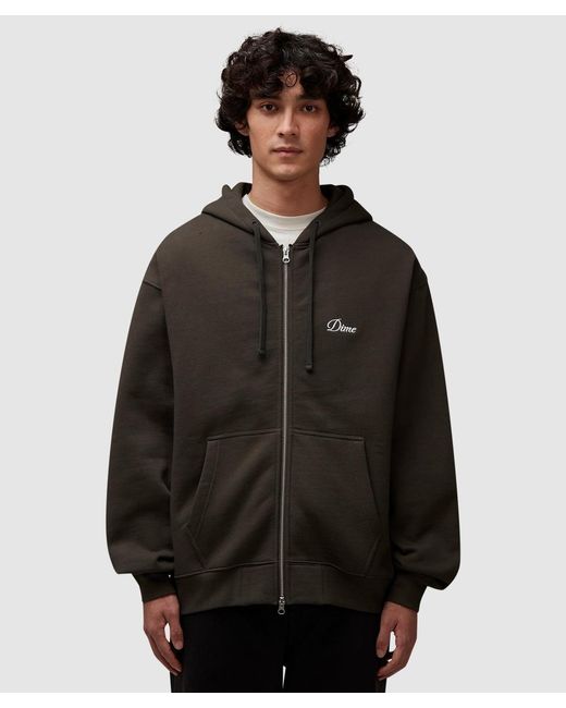 トップス Dime Cursive Small Logo Zip Hoodie S Dime - CURSIVE SMALL LOGO ZIP HOODIE BLACK – LE LABO STORE