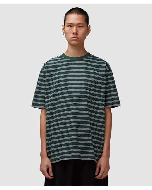Beams Plus Green Pocket Pin Stripe T-Shirt