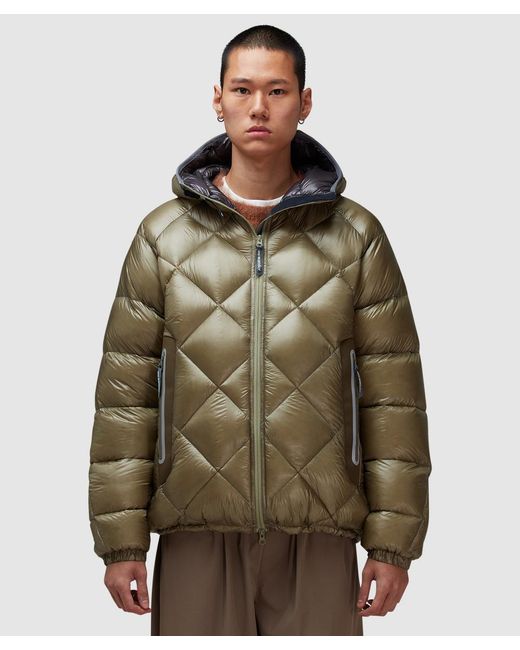 and wander Diamond Stitch Down Jacket (Light Khaki in Green for