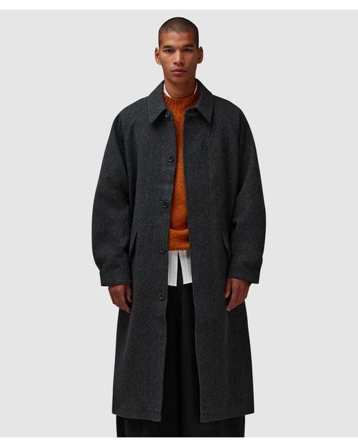 YMC Black Tyrell Trench Coat Melange for men