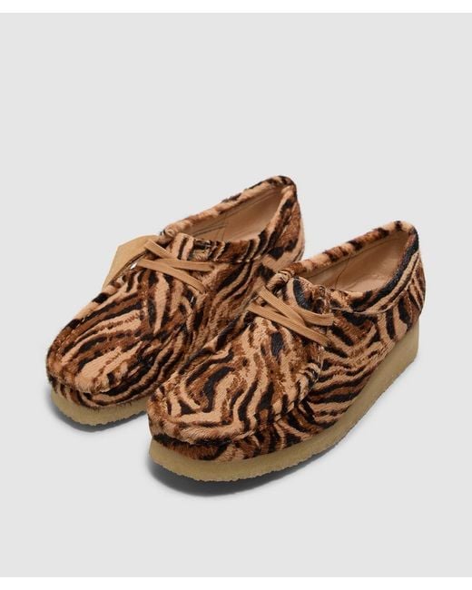 Clarks Brown Wallabee Shoe (Tiger Print for men
