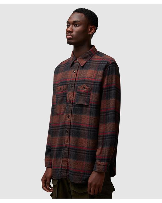 Engineered Garments Red Work Shirt (/ Cotton Plaid Flannel for men