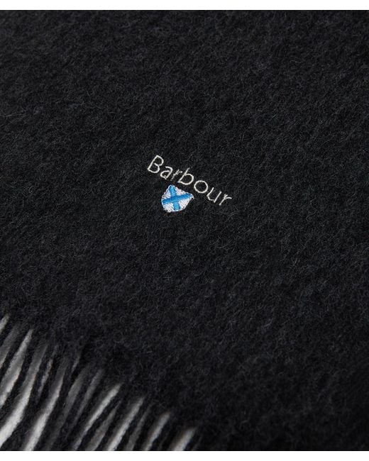 Barbour Black Plain Lambswool Scarf (Charcoal