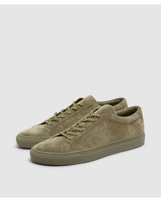 Common Projects Green Achilles Low Suede Sneaker