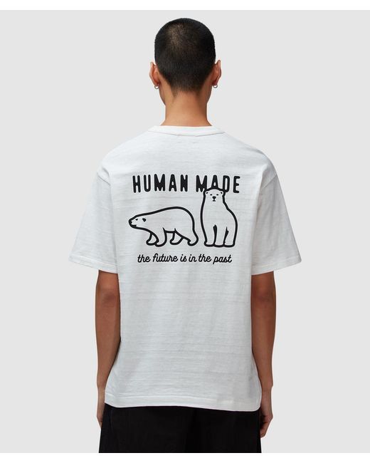 Human Made White Polar Bear Back Graphic Tee Polar Bear Back Graphic T-Shirt