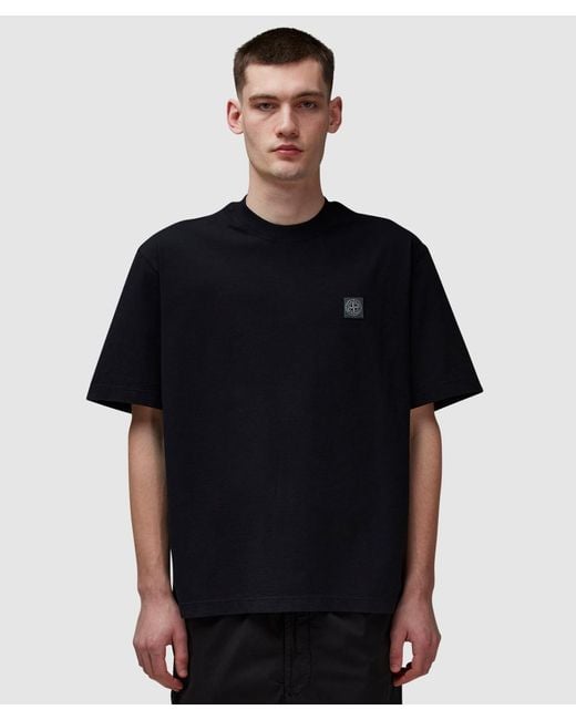 Tシャツ・カットソー STONE  Men T-shirt Black 2100034S0115 V0029 Stone Island Logo T-Shirt in Black for Men | Lyst