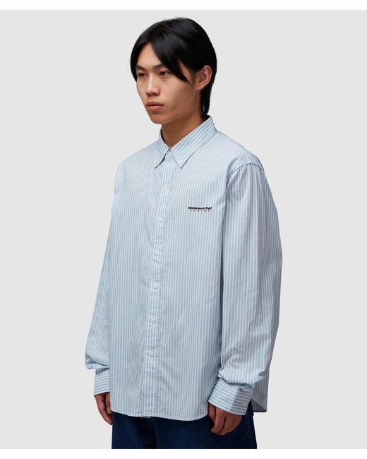 Thisisneverthat Blue Dsn Striped Shirt ( for men