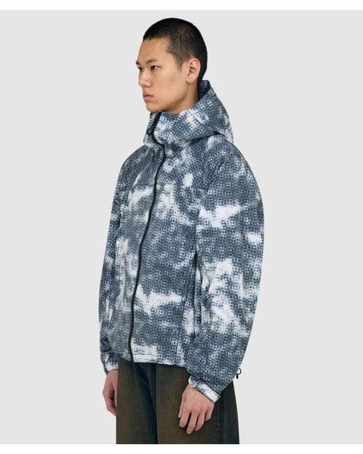 Beams Plus Blue Tech Zip Hooded Jacket for men