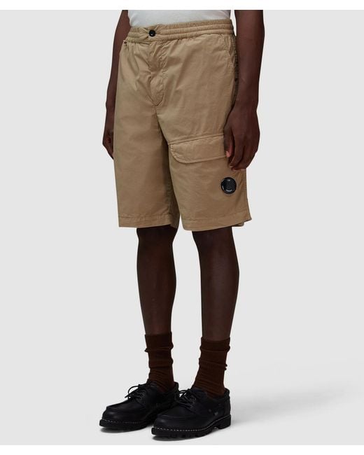 C P Company Natural 50 Fili Stretch Cargo Short for men