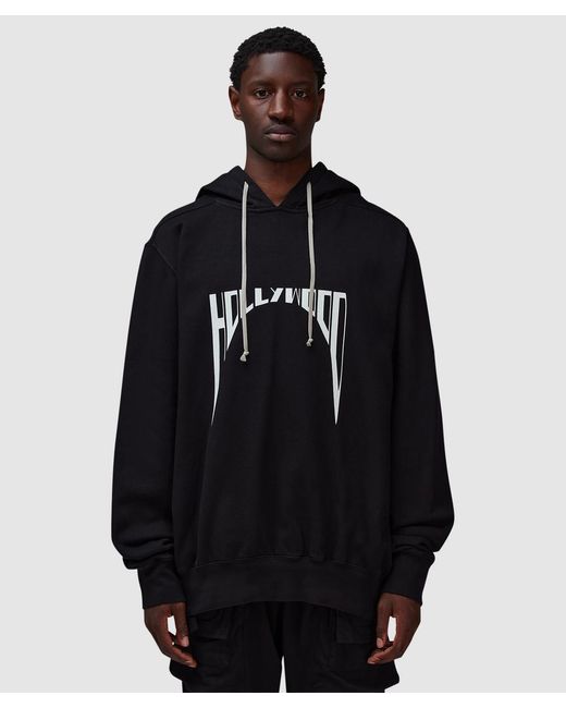 Rick Owens Black Oversized Hoodie for men