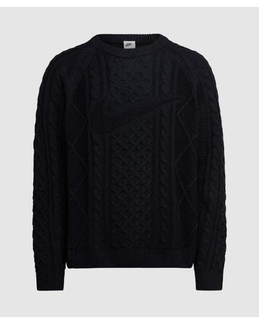 Nike Black Life Cable Knit Sweater for men