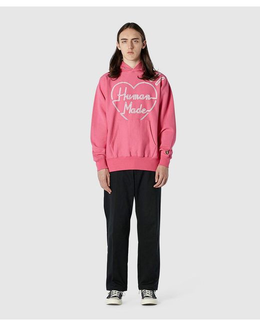 Human Made Pink Pizza Hoodie for men
