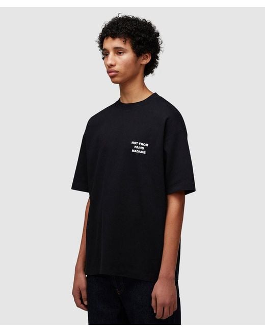 Drole de Monsieur Black Slogan T-Shirt for men
