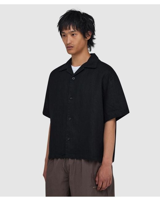 MKI Miyuki-Zoku Black Linen Vacation Shirt for men
