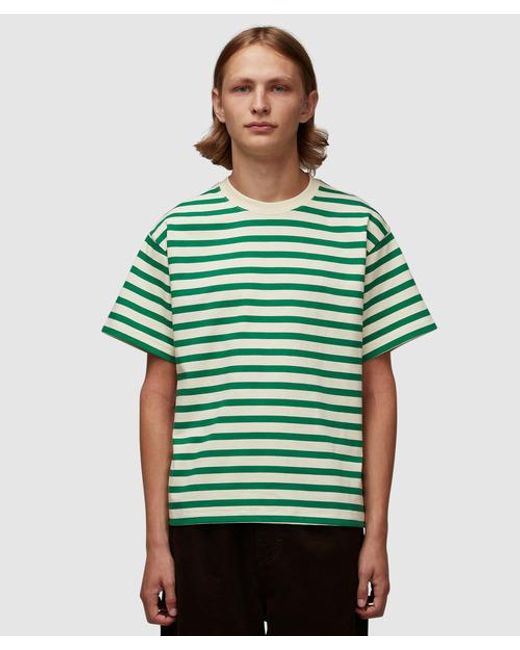 Brain Dead Green Organic Striped T-shirt for men