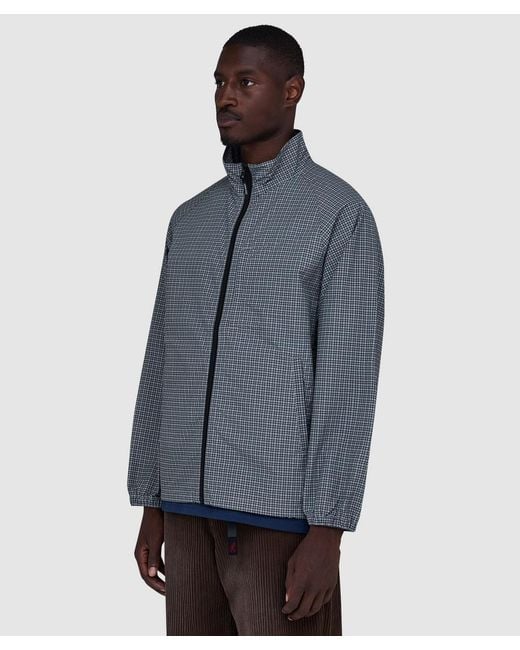 Gramicci Blue Mini Check Nylon Jacket for men