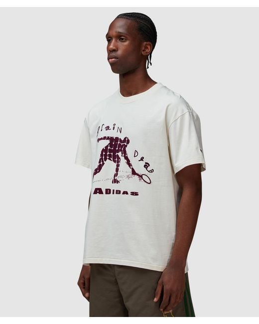 Adidas White X Brain Dead Tennis T-Shirt (Cream Wonder