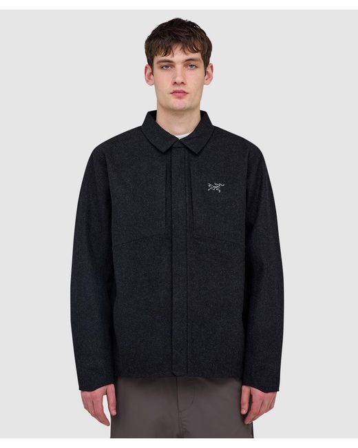 Arc'teryx Sawyer Wool Overshirt Heather in Black for Men | Lyst