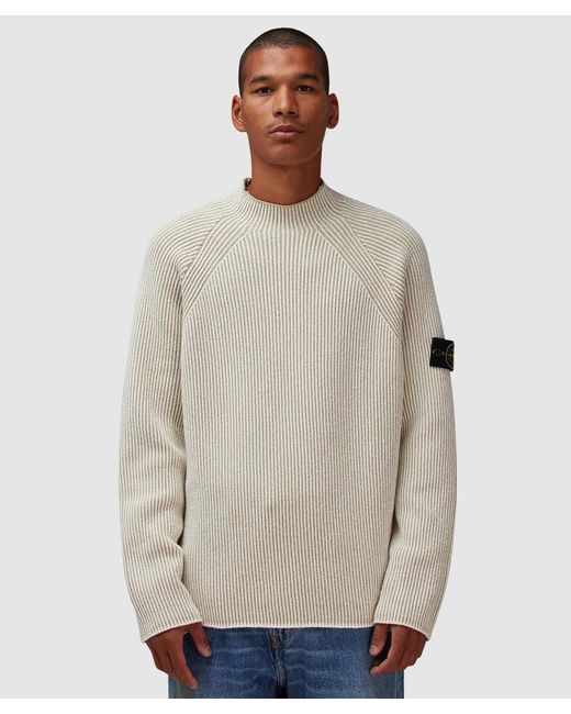 Stone Island Gray Vanise Rws Rib Sweatshirt (Ivory for men
