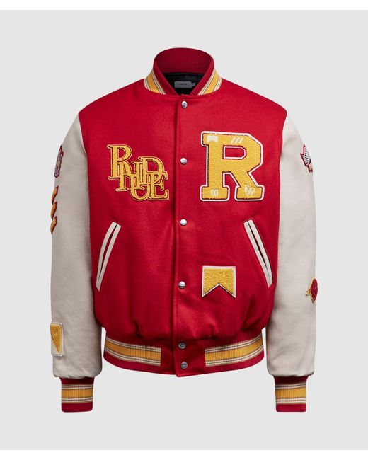 Rhude Red Varsity Jacket for men