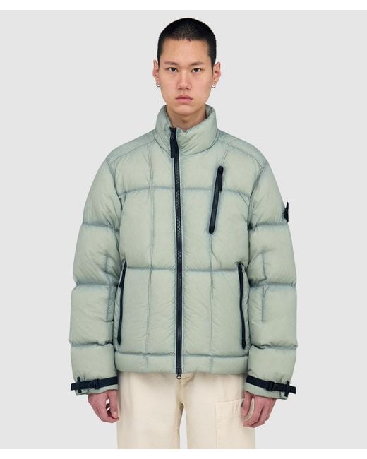 Stone Island Green Seam Faded Tela Down Jacket (Sage for men